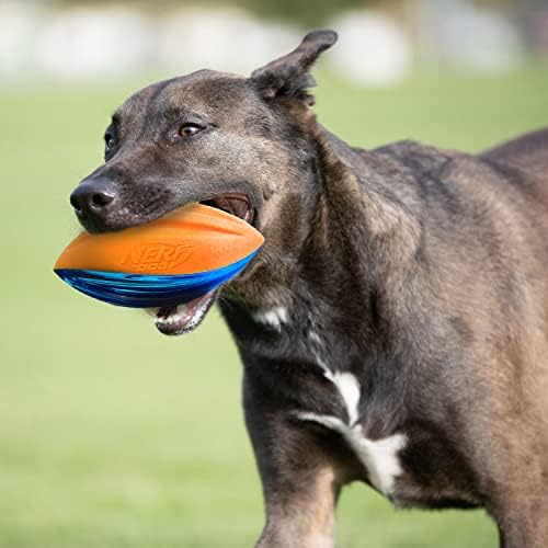 Brinquedo de cães de futebol de borracha de cachorro Nerf com desmontadeiras interativas, leves, duráveis ​​e resistentes à água,