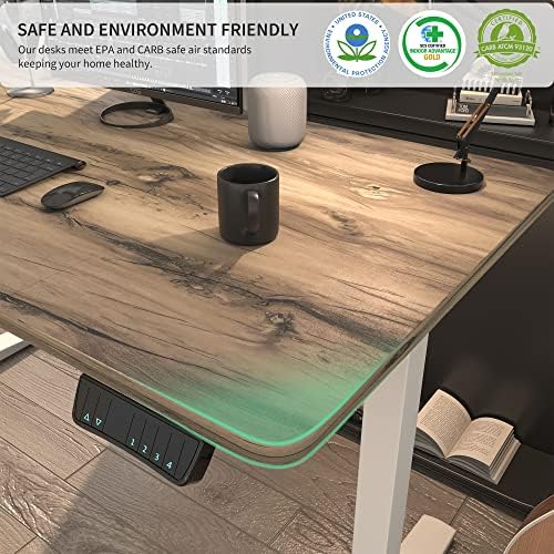 Monomi Hight Ajuste Electric Standing Desk, 55 x 28 polegadas Stand Up Desk, Stand Stand Home Office Computer Desk, Maple