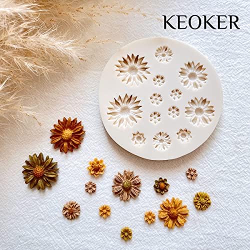 Moldes de flores de argila de polímero keoker - 2 PCs moldes de argila de polímero para fabricação de jóias, cortadores de argila