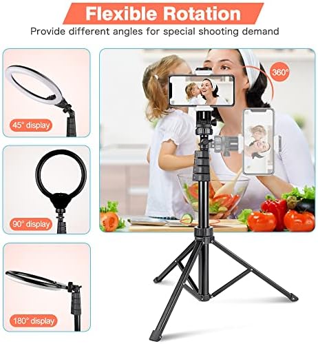 Luz de anel de 12 anel com 62 Tripod Stand, 12 Luz de anel com 50 Stand e telefone, LED Ringlight for Selfie, gravação de vídeo,