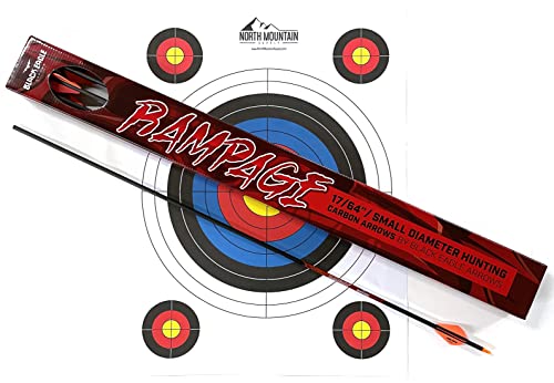 Arrows Black Eagle Rumpage setas Fletched com palhetas de 2 polegadas - 0,001 Sendentness, 350 Spine - 6 pacote - com alvo
