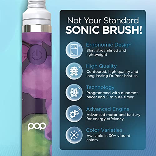 Pop Sonic Electric Toothbrush Bonus 2 Pacaco Escrores de dentes elétricas infantis com 2 velocidades e 15.000 a 30.000 tacadas/minuto