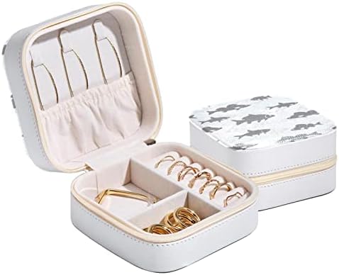 RodailyCay Jewelry Box Organizador de zíper duplo, caixa de jóias de couro portátil para anéis Brincho de pulseira