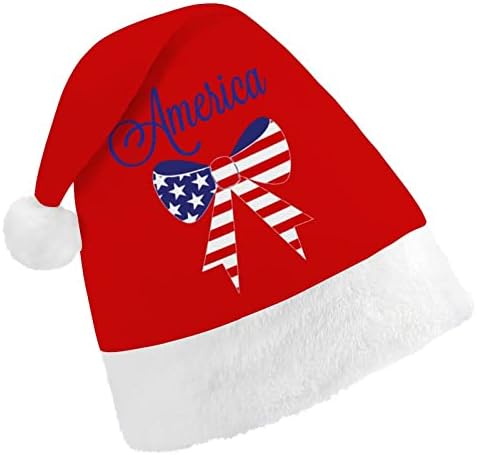 ANERICAN FLAG BOWKNOT CHAPA DE NATAL CHATOS PANTA CLAUS PLUSH CURTO COM MURANÇAS BRANCAS PARA MAN MOMEM MOMENS DE CORAÇÕES