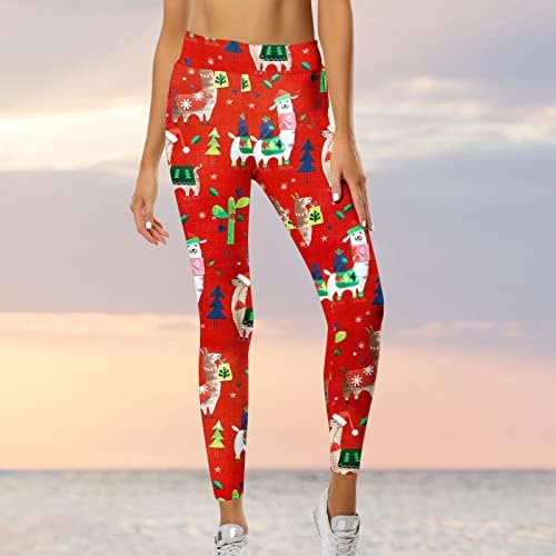 Calças de ioga impressos de Natal de Natal High Caists Fitness Plus Tamanho Treino Pernela Leggings Controle de Controle de