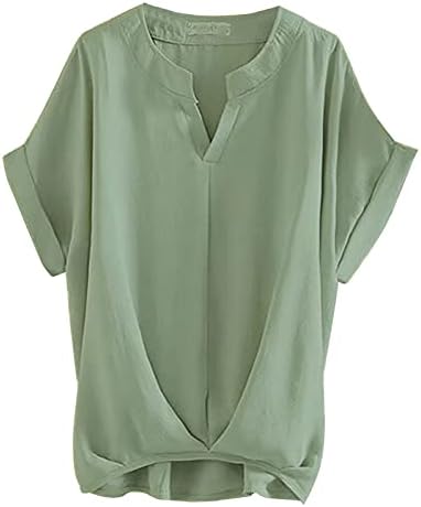 Uikmnh Mulheres soltas de meia manga Mangueira lisa Mangueira blusa de verão Bloups Shirt