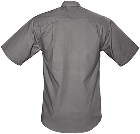 Camisa de trilha Safari para homens de manga curta, camisa algodão para caçadores, exploradores, fotógrafos e jornalistas