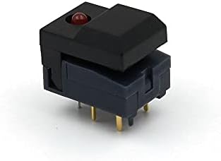 10pcs PB86 -A1 LED vermelho 6pin PCB MONTAGEM SPDT Push Button Switch para controle de estanho -
