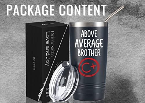 Onebttl Brother Gifts da irmã, ideia engraçada de presente para o melhor irmão de Natal, aniversário, 20 oz de aço inoxidável