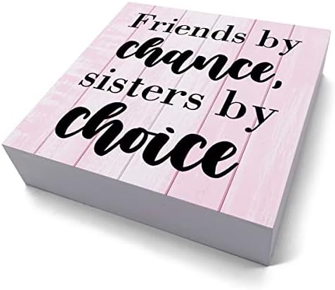 Friends Desk Decor caixa de madeira sinal de amizade Presentes para mulheres amigas placas de placa de madeira rústica para a plataforma de plata