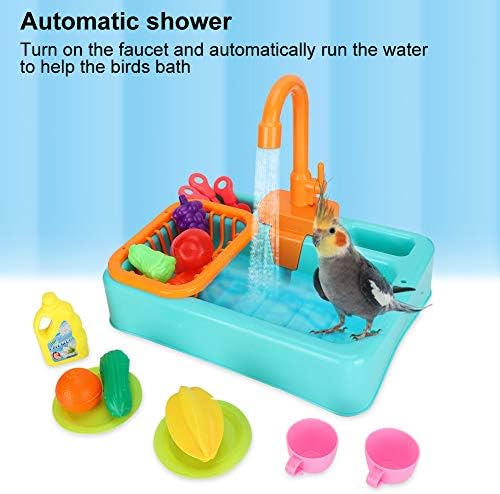 Zerodis Pet Bird Bird Bathtub Piscina, Dispensador de Água Banheiro Banheiro Tubos da banheira para Parrot Pazinet