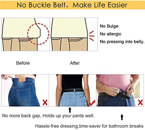 Sem fivela elástica cinturões para homens e mulheres, cintos invisíveis confortáveis ​​para calças de jeans