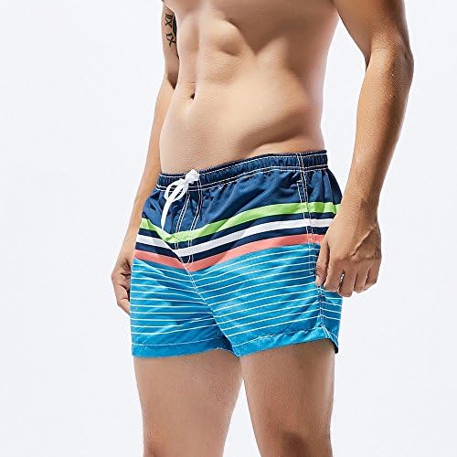 Shorts shorts bmisEgm para homens shorts casuais calças usam troncos de roupas de banho nadar slim impressão masculina listras