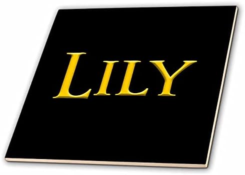 Nome feminino atraente de Lily 3drose nos EUA. Amarelo no talismã negro - azulejos