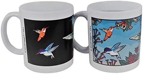 Hummingbirds Magic Canela - Caneca de Mudança de Cor - Caneca de Café - Birds Gift - Trochilidae - Tamanho de 11 onças