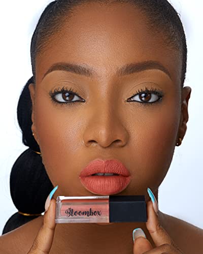 Bloombox Beauty Nude Lipstick | Paraben & Crueldade Líquida Líquida Líquida Matte Lip Stain | Batom duradouro durante todo o dia para mulheres 0,16 onças