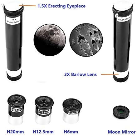 Telescópio de Refractor Maxusee de 70 mm + 8x21 Binóculos HD compactos para crianças e astronomia iniciantes, telescópio de viagem para estrelas da lua, vendo os passeios de observação de pássaros