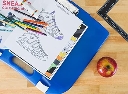 Dexas Portable Lap Desk com armazenamento, alça integrada, clipe de arame externo, 18 ”x 15,25” x 1,38 ”azul royal