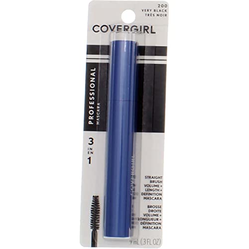 CoverGirl Professional 3 em 1 mímel mímica pincel, muito preto [200] 0,30 oz
