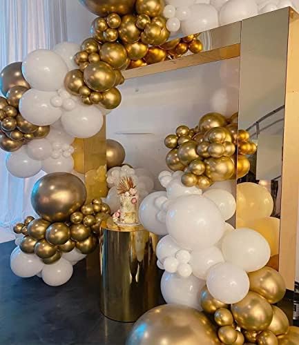 Balões de látex cromados metálicos dourados - 62 pack de 5 polegadas de hélio balões de hélio para formatura de casamento de