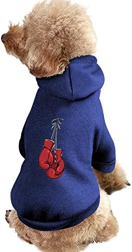 Luvas de boxe vermelho roupas de cachorro Capuzes de estimação de inverno moletons molhos macios e quentes para cães pequenos para cães médios