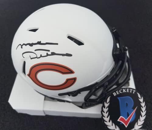 Mike Ditka assinou o mini capacete da NFL Chicago Bears com a auteticação de Beckett