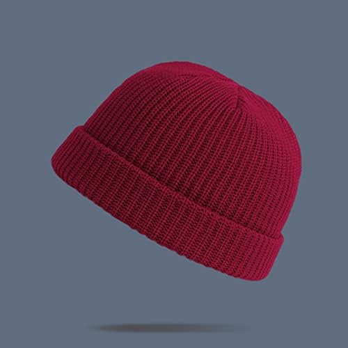 Feminino de malha de inverno chapéu de gorro unissex quente inverno casual chapéu de cor de cor sólida Chapéu de caminhão
