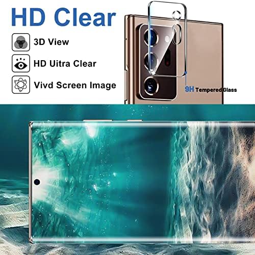 [2+2 pacote] Protetor de tela para o Samsung Galaxy Note 20 Ultra/Nota 20 Ultra 5G, 9H vidro temperado, compatível com impressões