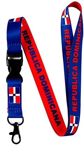 Chaço do cordão da bandeira da República Dominicana Eastex - idiota de idiota para o Keys Badge FOB - Dominicana Republica Id Holder Keychain for Men Women - Llavers para llaves