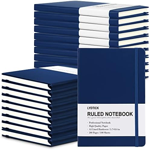 Lydtick 20 Revistas de embalagem para redação do College Notived Notebooks Journal em notebooks a granel, capa dura para nota de