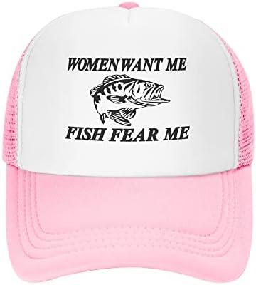 Mulheres querem que eu me peixe me tema, chapéu de caminhão, chapéu de malha de verão, boné de beisebol para homens mulheres