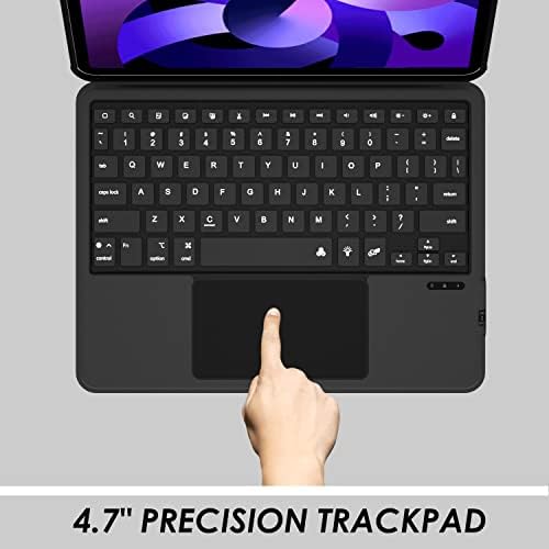 Baaaq iPad 12.9 Caixa de teclado para 12,9 6 e 12.9 5º e 4º e 3º Gen iPad, caixa de kickstand destacável magnética com teclado Bluetooth Backlit trackpad