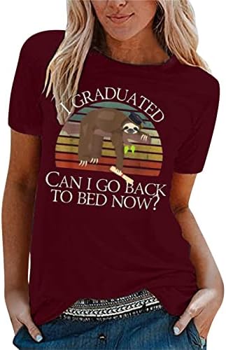 Camisas havaianas de Zdfer para mulheres temporada de graduação no pescoço redondo de manga curta Tops T camisetas Blush