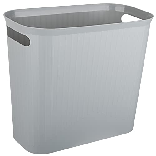 Rejomiik Pequeno lata de lixo, lata de lixo de 3,5 galões, cesta de resíduos finos, lixo de lixo de plástico com alças para banheiro,