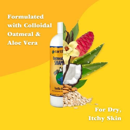 Oatheal e shampoo de estimação de aloe - alivia a coceira e a pele seca, aloe vera, vitamina E, glicerina para hidratar, efetivamente
