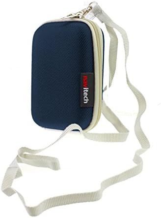 Capa de fone de ouvido com proteção rígida azul de navitech compatível com o Audio Technica quietpoint Ath-onc40bt