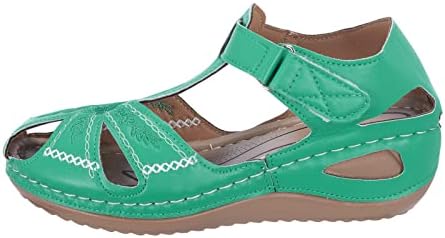 Waserce Womens Sapatos confortáveis ​​FLOPS FLOPS MULTICOLOR Bordados Flieiros de salto feminino Sandálias de cunha Flip Sandals