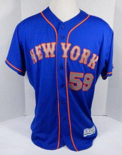 2019 New York Mets Chuck Hernandez 59 Jogo emitido Blue Jersey 150 Patch 164 - Jogo usada MLB Jerseys