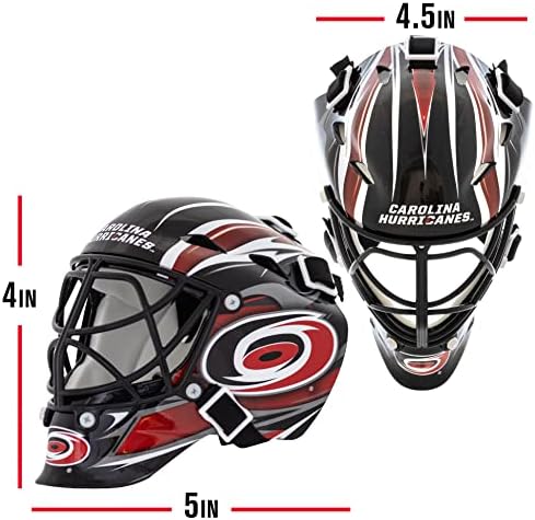Franklin Sports NHL Team Logo Mini Hockey Goalie Mask com Case - Máscara de goleiro colecionável com logotipos e cores