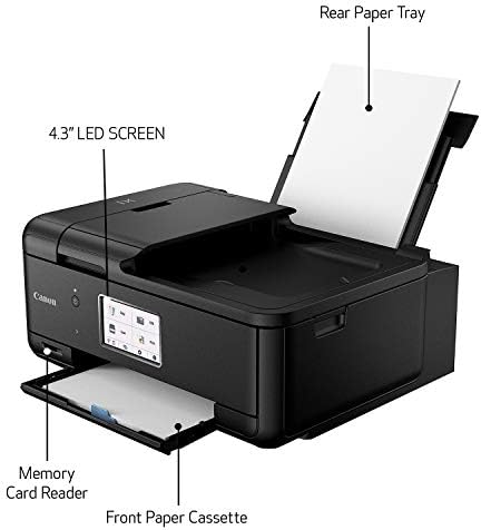 Canon TR8620A All-in-One Printer Home Office | Copiadora | Scanner | Fax | alimentador de documentos automáticos | Foto e documento | Airprint e Android, preto