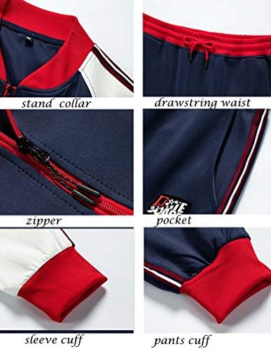 Roupas masculinas de traje masculino de 2 peças roupas de manga longa casual, trajes de corrida esportivos com zíper completo