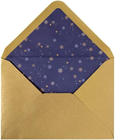 Niquea.D Conjunto de cartões em caixa de Natal, Angel on Dk. Blue, inclui um sentimento de férias e envelope coordenando, conjunto