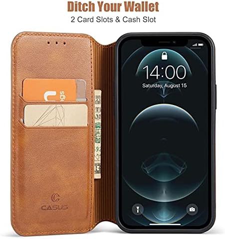 Logotipo Casus Vista compatível com o iPhone 11 Wallet Case Slim Magnetic capa de couro Faux com suporte de cartão Slot Fin Kickstand 6.1