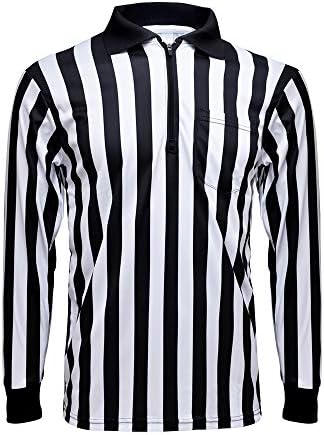 Toptie Men's Long Slaeve listrada Design de camisa de árbitros on -line personalizada com nomes, números e mensagens personalizadas