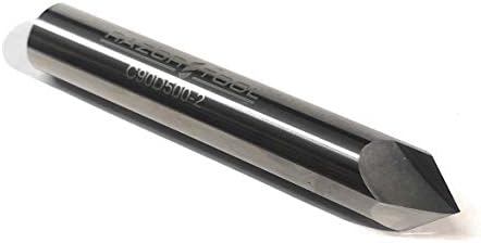 Razor Tool 3/8 ”dia 2 flauta de 90 graus cortador de chanfro de carboneto 3/16” Loc 2,5 de comprimento