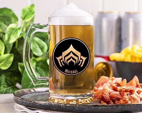 Caneca de cerveja da Warframe. Caneca de cerveja de vidro personalizada. Caneca para jogadores. Tanque de vidro. Presente