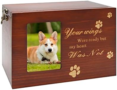 Vinman Pet Urn Memorial Picture Frame Ash Wood Box for Dogs Cats Urns Funeral Memorial
