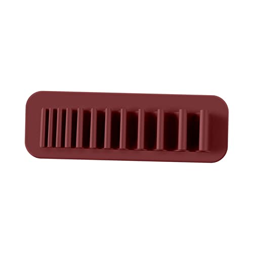 Amagogo Silicone Cosmetic Brush Secying Rack, suporte de armazenamento de escova de maquiagem, suporte de parede, rack de armazenamento de escova de dentes, vermelho, vermelho, vermelho