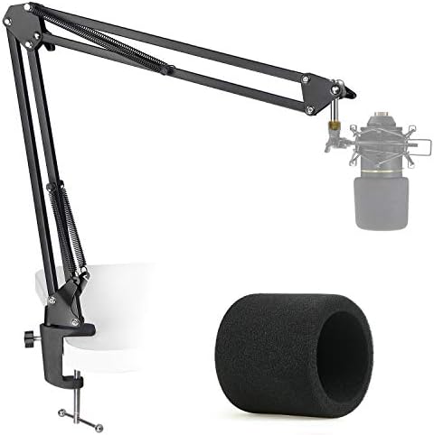 MXL 770 990 Microfone com filtro POP - Mic Suspension Boom Scissor Arm Stand com pára -brisas de espuma para MXL MICS 990