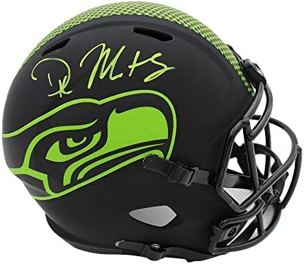DK Metcalf assinou Seattle Seahawks Speed ​​Speed ​​Tamanho Eclipse NFL Capacete - Capacetes NFL autografados